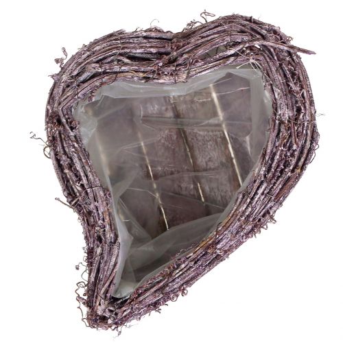 Floristik24 Cuore della pianta dalla vite mora lavato bianco 27 cm x 24 cm