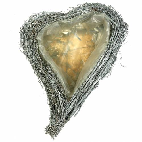 Floristik24 Rami di cuori di piante lavati bianchi 60 cm x 42 cm