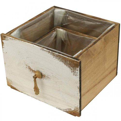 Floristik24 Cassettiera per piante in legno Shabby Chic 14/19cm set di 2