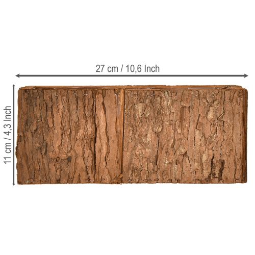 Prodotto Fioriera in legno oblunga in corteccia di pino 27×10cm