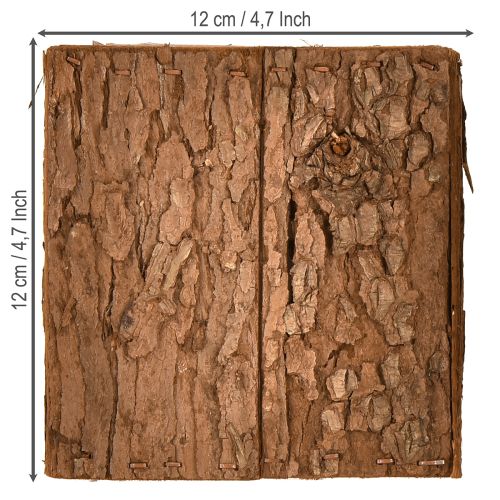 Prodotto Fioriera quadrata in legno con corteccia di pino e fioriera 12×12cm