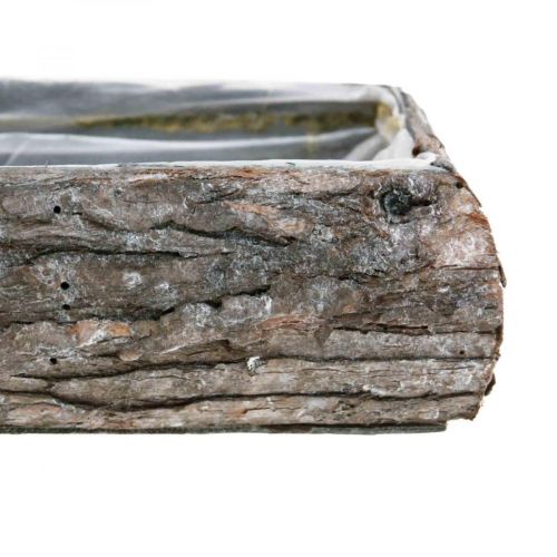 Floristik24 Fioriera in legno ciotola decorativa con corteccia 18×13×6cm