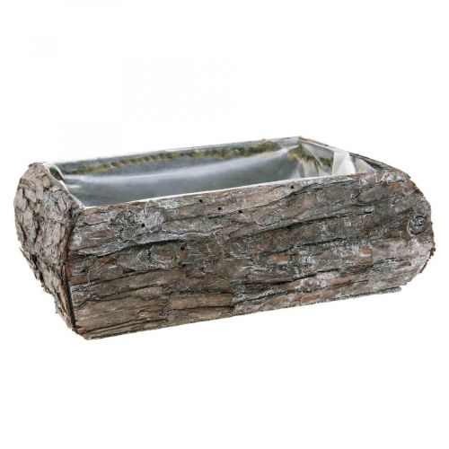 Floristik24 Fioriera in legno ciotola decorativa con corteccia 18×13×6cm