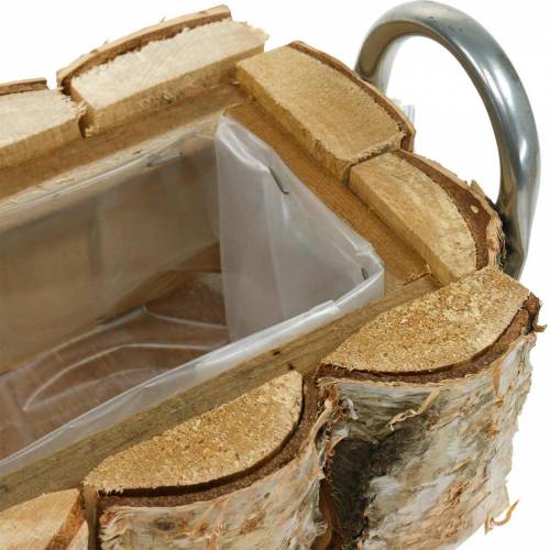Floristik24 Cassetta per piante betulla con manici 40×15×13 cm legno di betulla deco