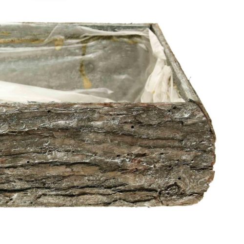 Floristik24 Fioriera in legno ciotola decorativa per piante con corteccia 33×15×7cm
