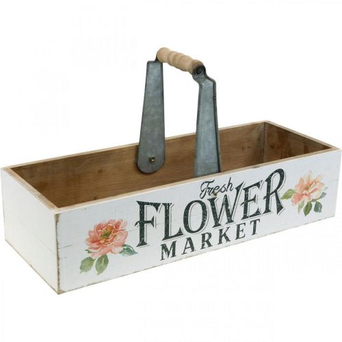 Prodotto Fioriera, decorazione floreale, scatola di legno per piantare, fioriera aspetto nostalgico 41,5×16 cm