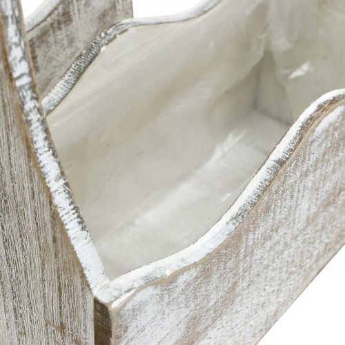 Floristik24 Cassetta per piante, cassetta degli attrezzi, manico per fioriera, set di contenitori in legno 33,5/30,5/26,5 cm