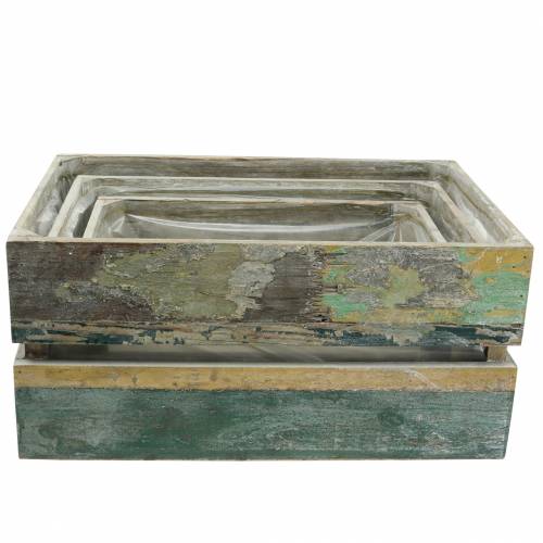 Floristik24 Fioriera scatola di legno 45/39 / 34,5cm 3 pezzi