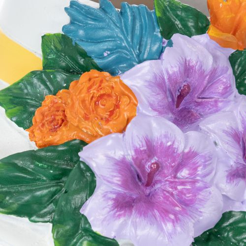 Prodotto Vaso di fiori a forma di donna con cappello, con fiori, decorazione per vasi di piante, per uso interno ed esterno, 20 cm