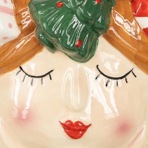 Floristik24 Vaso decorativo in ceramica a forma di testa di pianta, altezza 17 cm, per Natale
