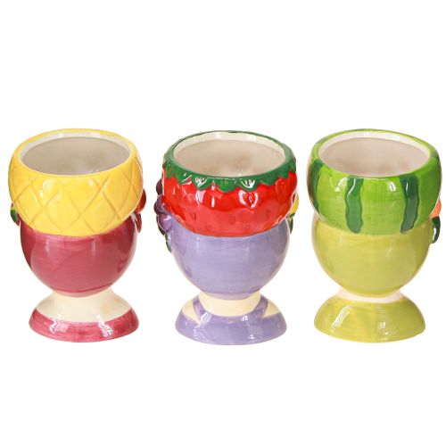 Prodotto Testa di pianta ragazza con frutta in ceramica decorativa 13,5 cm 3 pezzi