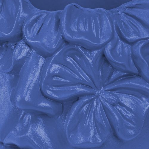 Prodotto Vaso da fiori in poliresina con testa di pianta, blu, 13,5×13×14 cm
