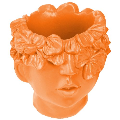 Prodotto Vaso per piante a forma di testa di pianta, busto, arancione, 13,5×13×14 cm