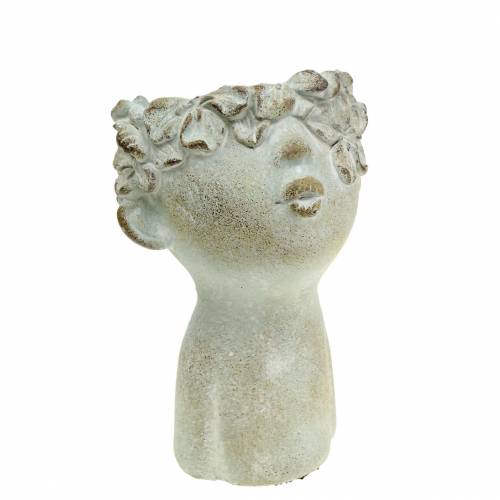 Floristik24 Testa di pianta busto in pietra colata Ø11,5cm H18cm