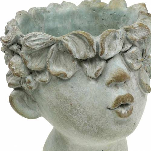 Floristik24 Testa di pianta busto in pietra colata Ø17.5cm H26cm