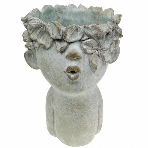 Floristik24 Testa di pianta busto in pietra colata Ø17.5cm H26cm