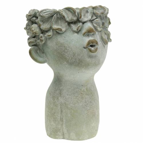 Floristik24 Testa di pianta busto in pietra colata Ø17.5cm H26cm