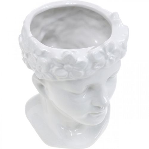 Floristik24 Testa di pianta busto donna vaso in ceramica bianca vaso da fiori H22,5cm