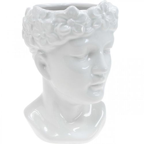 Floristik24 Testa di pianta busto donna vaso in ceramica bianca vaso da fiori H22,5cm