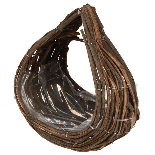 Prodotto Cesto porta piante in legno naturale Drops 38x18cm / 23x13cm Set di 2