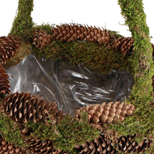 Prodotto Cesto per piante Cesto di coni di muschio di abete rosso con manico Ø32cm H42cm