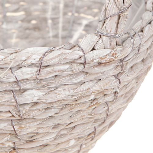 Prodotto Cesto porta piante con manico in paglia bianco naturale Ø23/28 Set 2pz