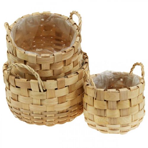 Prodotto Cesto portavasi per piante cesto decorativo natura Ø18/23/29cm set di 3