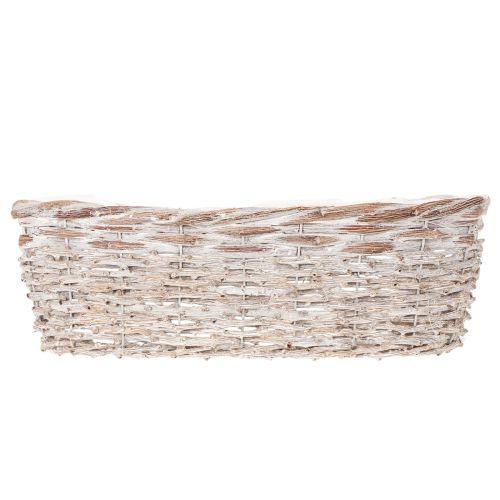 Cesto da fiori con inserto in lamina, ovale, bianco, 37 cm | Floristik24.it