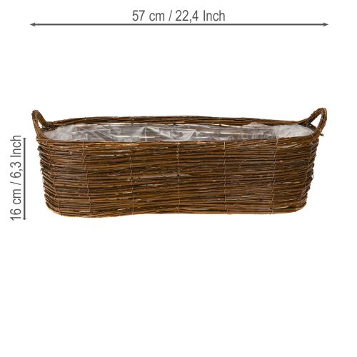 Prodotto Cestino per piante con manici, ovale marrone 57/50/42 cm, set da 3