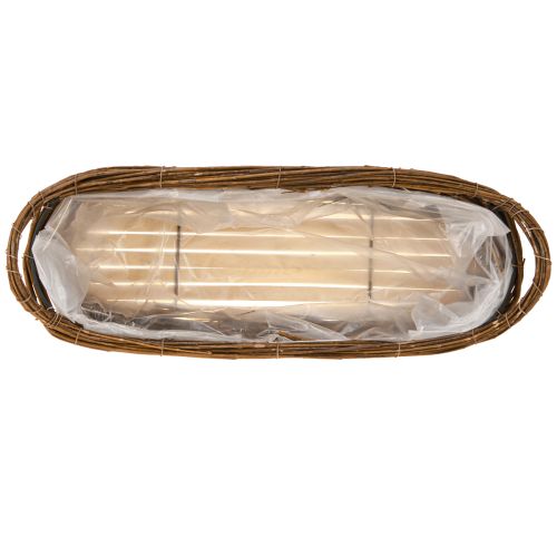 Prodotto Cestino per piante con manici, ovale marrone 57/50/42 cm, set da 3