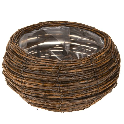 Prodotto Cestino per piante rotondo con foglio di vimini marrone Ø32/23cm set da 2