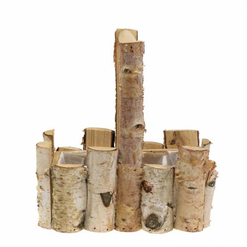 Floristik24 Piantare i rami di betulla con manico 24x14,5 cm H25,5 cm