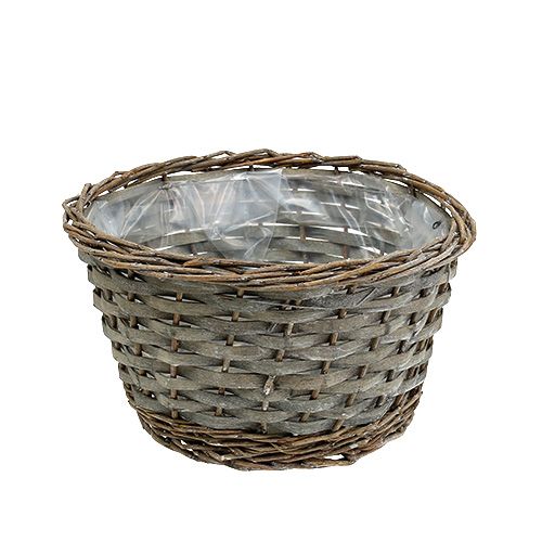 Floristik24 Cesto per piante grigio Ø25cm H14cm 1pz