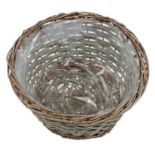 Floristik24 Cesto per piante grigio Ø25cm H14cm 1pz