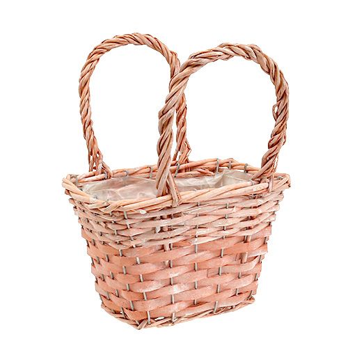 Floristik24 Cestino da piantare arancione 20 cm x 14 cm H13 cm