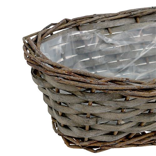 Floristik24 Cesto per piante ovale grigio 30 cm x 15 cm x 10 cm 1p