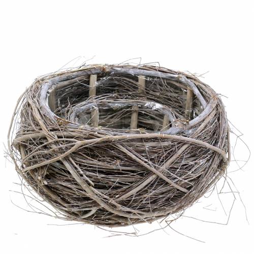 Floristik24 Cesto per piante vite e rami sbiancati Ø37/28cm set di 2