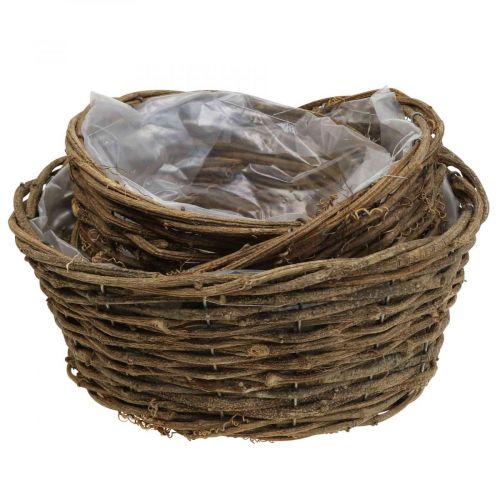 Floristik24 Cesto per piante vaso da fiori viti rustiche Ø20/25/28cm set di 3