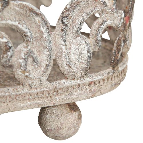 Floristik24 Vassoio decorativo ovale aspetto antico grigio ruggine 26/21 cm set da 2 pezzi