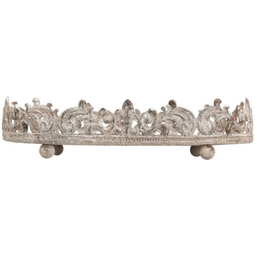 Floristik24 Vassoio decorativo ovale aspetto antico grigio ruggine 26/21 cm set da 2 pezzi