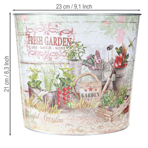 Prodotto Vaso per piante vaso per fiori rotondo in metallo Fresh Garden H21cm