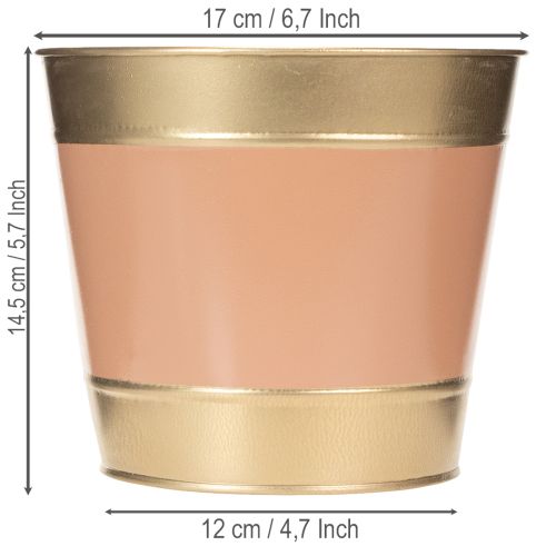 Prodotto Vaso per piante/fiori in metallo, Ø17cm H14.5cm, 4 pezzi