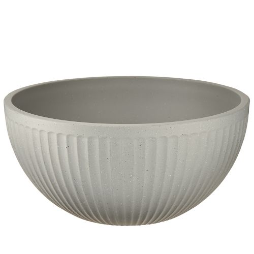 Vaso per piante in plastica grigio screziato con scanalature Ø30cm