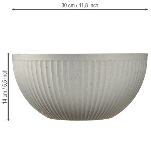 Prodotto Vaso per piante in plastica grigio screziato con scanalature Ø30cm