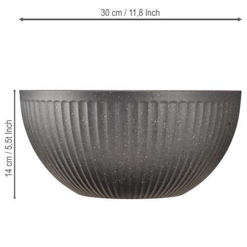 Prodotto Vaso per piante in plastica con scanalature antracite Ø30cm
