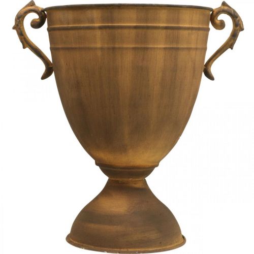 Vaso per piante in metallo effetto ruggine, vaso a tazza in metallo Ø22,5 cm H32,5 cm | Floristik24.it