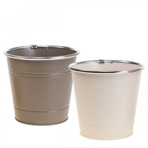 Prodotto Fioriera vaso da fiori in metallo cachepot Ø13,5 cm H12,5 cm 2 pezzi