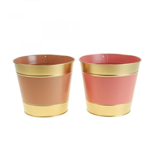 Fioriera vaso da fiori in metallo cachepot Ø17cm H14.5cm 4pz