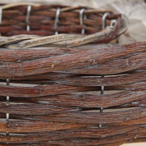 Floristik24 Plant Ring Ciotola per Piante Legno Naturale Grigio Ø30/35cm Set 2pz