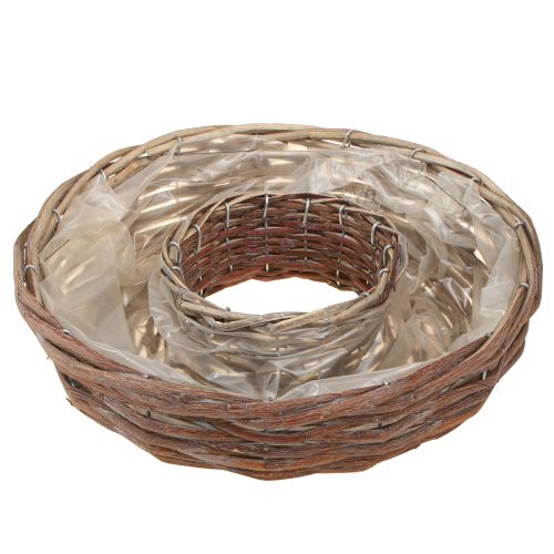 Prodotto Plant Ring Ciotola per Piante Legno Naturale Grigio Ø30/35cm Set 2pz